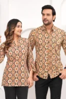 Muesli Couple Matching Printed Shirt with Top