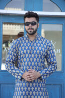 Muted Blue Best Kurta for Men front view
