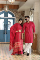 Persian Red Combo Dress for Couples front view