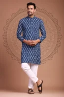 Pickled Bluewood Floral Print Kurta for Men