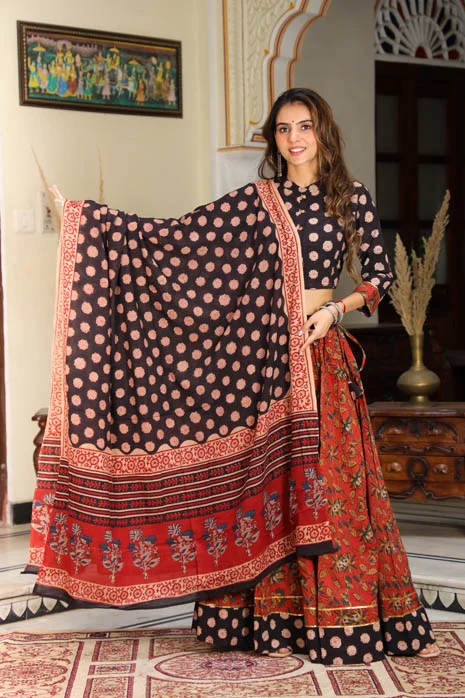 Red-Black New Lehenga Choli