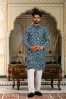 Shuttle Grey Kurta Cotton for Men