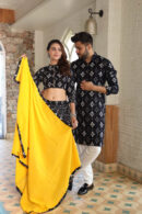 Thunder Black Couple Chaniya Choli for Navratri side view