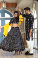 Thunder Black Couple Chaniya Choli for Navratri style