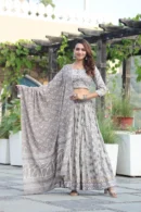 Warm Grey Chaniya Choli Design