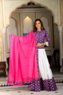 White-Blue Readymade Lehenga Choli