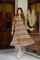 brownish grey casual one piece dress