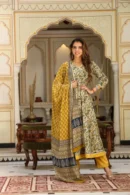 Hampton Anarkali Suit with Yellow Dupatta