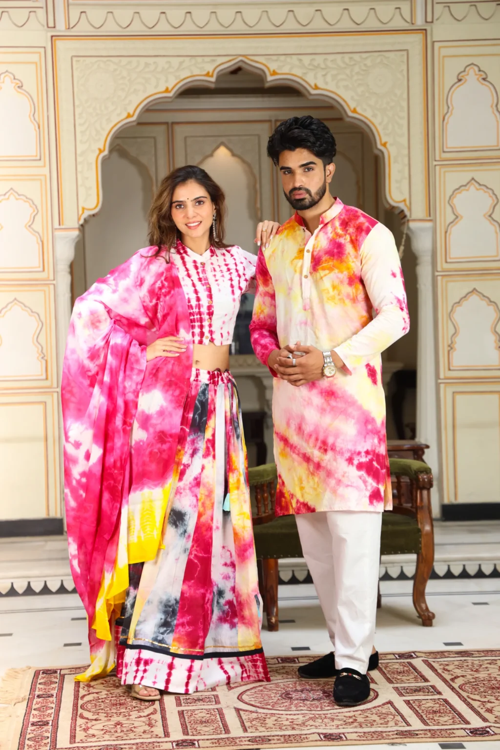 multicolour navratri chaniya choli front view