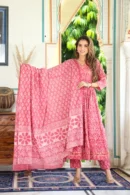 rosy pink latest designer anarkali suits