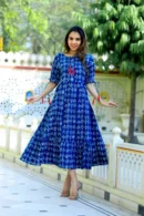 yale blue one piece dress for girls