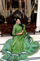 Muddy Green Printed Lehenga Choli for Women