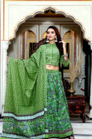 Muddy Green Printed Lehenga Choli for Women