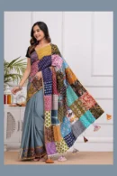 comet cotton patch work cotton saree new