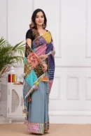 comet cotton patch work cotton saree style