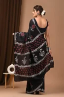 gondola black mulmul cotton sarees online india back view