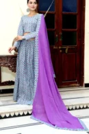 hit grey lehenga choli chaniya choli front view