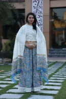 lavender mist choli design for floral lehenga look