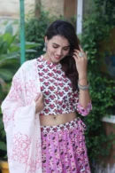 Lavender Pink Printed Floral Lehenga Choli for Women