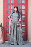 Pearl Printed Floral Lehenga Choli with Mul Dupatta