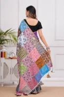 royal purple latest patch work sarees back view