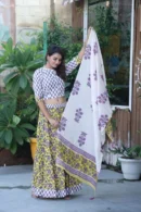 shuttle floral print lehenga choli with dupatta look