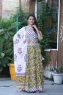 shuttle floral print lehenga choli with dupatta style