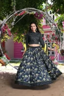 tuna black floral lehenga choli online buy