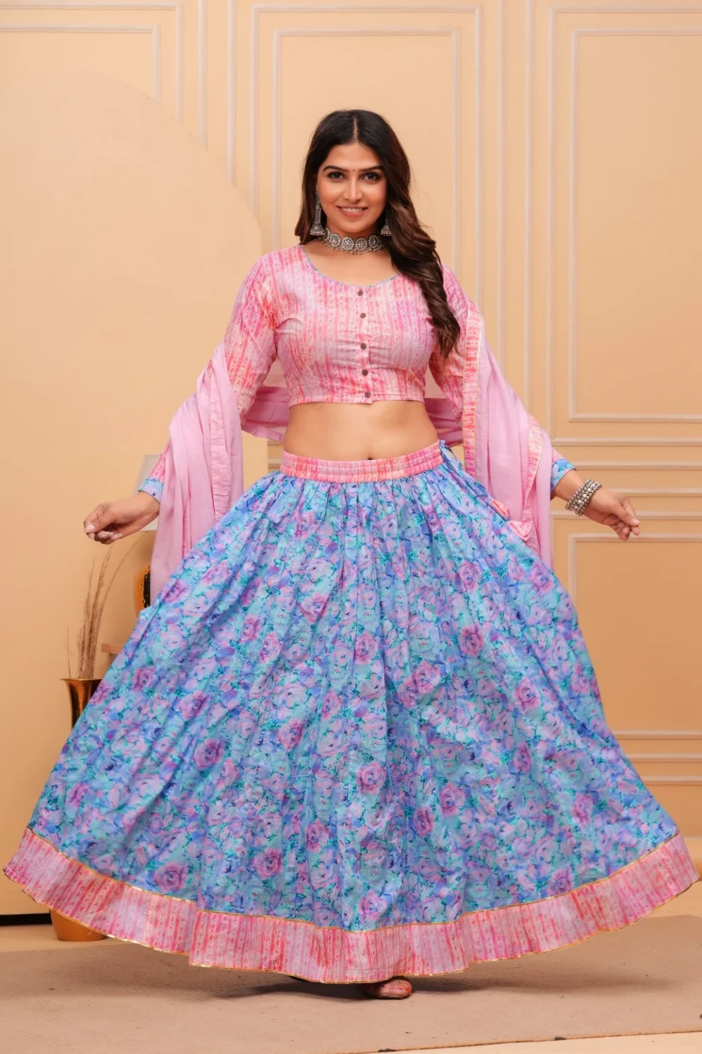 lehenga choli designs for plus size front view