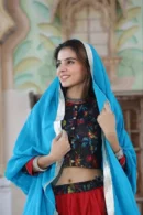 maroon-black lehenga choli style