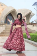 Purple Brown Lehenga Choli Online look