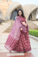 Purple Brown Lehenga Choli Online side view