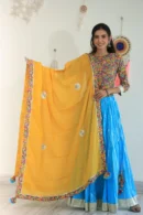 blue lehenga choli front view