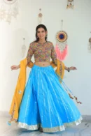 blue lehenga choli look