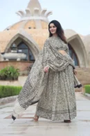hit grey lehenga choli for girls side view