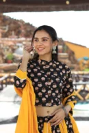 yellow-black lehenga choli front view