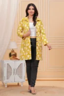 Indian Yellow Jaipuri Quilted Jackets style