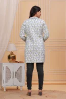 Quill Grey Cotton Quilted Jacket Women back view