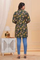 Timber Green Jaipuri Jacket for Ladies back view