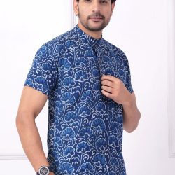 Indigo Printed Shirt For Men